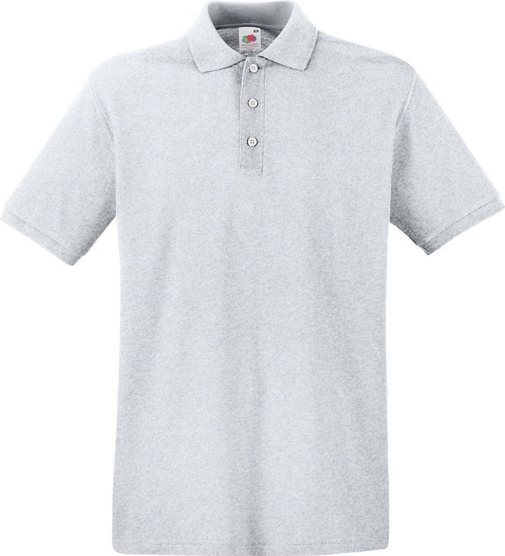 Fruit of the Loom poloshirt premium - lichtgrijs - heren - katoen - 180 grams