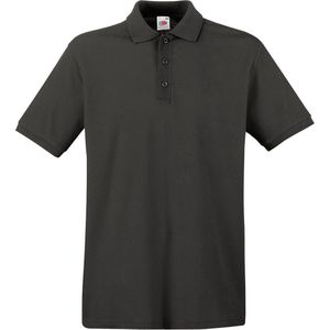 Grote maat donkergrijs polo shirt premium van katoen voor heren 3XL - Polo t-shirts voor heren 3XL