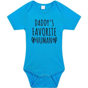 Bellatio Decorations - Rompertje - Blauw - Daddys Favourite Human - 100% Katoen