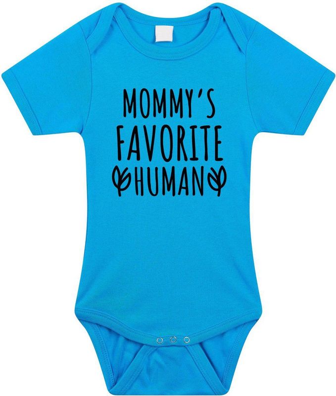 Mommys Favourite Human - Rompertje - Blauw - Kraamcadeau - Babykleding