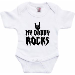 Daddy Rocks - Rompertje - Wit - 100% Katoen - Kraamcadeau