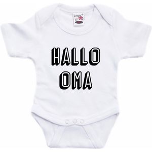 Hallo oma tekst baby rompertje wit jongens en meisjes - Kraamcadeau - Babykleding 56