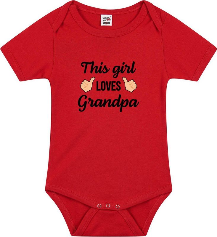Bell - This Girl Loves Grandpa - Rompertje - Rood - 100% Katoen