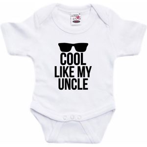 Cool like my uncle tekst baby rompertje wit jongens en meisjes - Cadeau oom rompertje - Babykleding 56