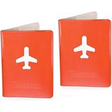 2x stuks paspoort houders rood 13 cm - Reis documentenhouders paspoorthoezen