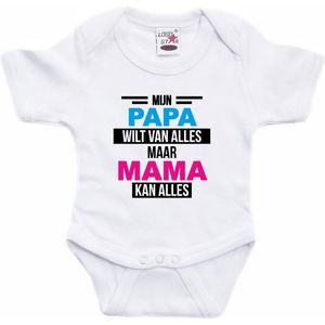 Bellatio Decorations - Rompertje - Wit - 100% Katoen - Tekst met Hartjes