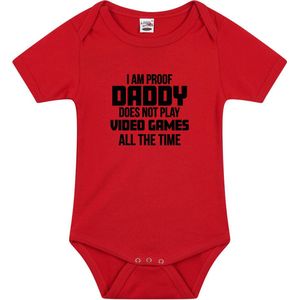 Proof - Daddy Does Not Only Play Games - Rompertje - Rood - 100% Katoen