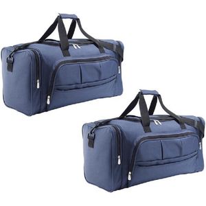 2x stuks weekendtas donker blauw 62 cm - Reistas