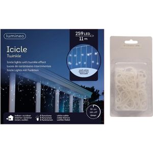 Gliztech IJsregen Lichtsnoer Buiten 10M, IP44 Waterdicht LED Kerstverlichting Buiten/Binnen IJsregen voor Kerstmis, Tuin Balkon, Feest, Dakgoot, Leuning (Warmwit, 10M