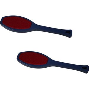 2x stuks dubbelzijdige pluizenborstel voor kleding en interieur