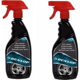 Dunlop Auto onderhoud velgen reiniger - 2x stuks - 500 ml - spray bus - schoonmaakmiddel