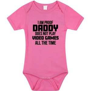 Proof - Daddy Does Not Only Play Games - Rompertje - Roze - 100% Katoen