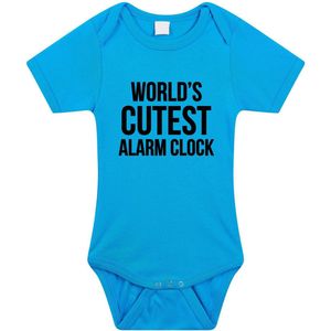 Bellatio Decorations - Rompertje - Blauw - Katoen - Kinder Romper met Tekst