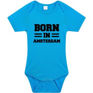 Born in Amsterdam - Rompertje - Blauw - Katoen - Kraamcadeau