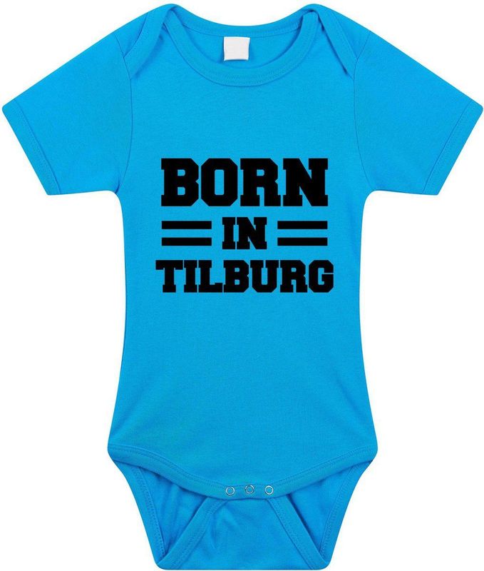 Born in Tilburg - Rompertje - Blauw - 100% Katoen - Kraamcadeau