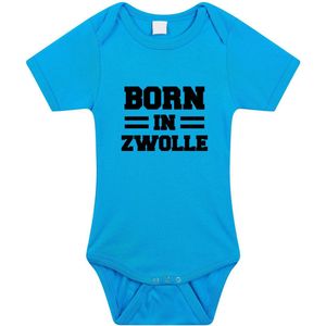 Born in Zwolle cadeau baby rompertje blauw jongens - Rompertjes