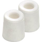 4x stuks deurstopper / deurstoppers rubber wit - 2,4 x 3 cm - deurbuffers / deurbuffer