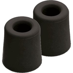 5x stuks deurstopper / deurstoppers rubber zwart 5,9 x 3,9 cm - deurbuffers / deurbuffer