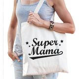 Super papa en Super mama tasje - Cadeau boodschappentasjes set voor Papa en Mama - Moederdag en Vaderdag cadeautje