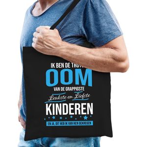 Trotse oom / kinderen cadeau tas zwart voor heren - kado tas / tasje / shopper - Cadeau oom