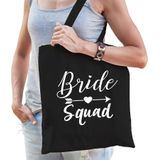 1x Vrijgezellenfeest Bride Squad tasje zwart/ goodiebag dames