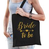 Vrijgezellenfeest dames tasjes/ goodiebag pakket - 1x Bride to Be zwart goud + 5x Bride Squad zwart goud - Vrijgezellen vrouw