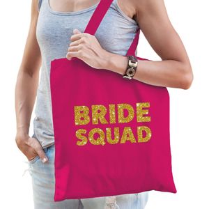 1x Bride To Be vrijgezellenfeest tasje roze goud/ goodiebag dames - Feest Boodschappentassen