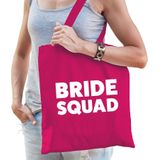 Pakket Vrijgezellenfeest vrouw tasjes/ goodiebag - 1x Bride to Be roze + 5x Bride Squad roze - Vrijgezellen dames