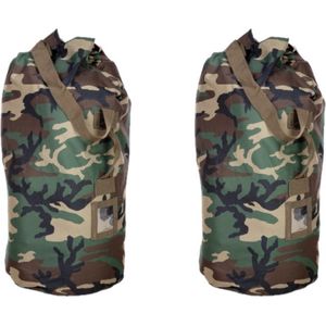 2x stuks grote duffel tas/plunjezak camouflage 90 cm - Duffel tassen voor op reis