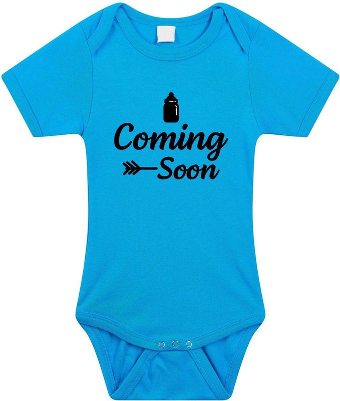 Bellatio Decorations - Rompertje - Blauw - 80 - Coming Soon Gender Reveal