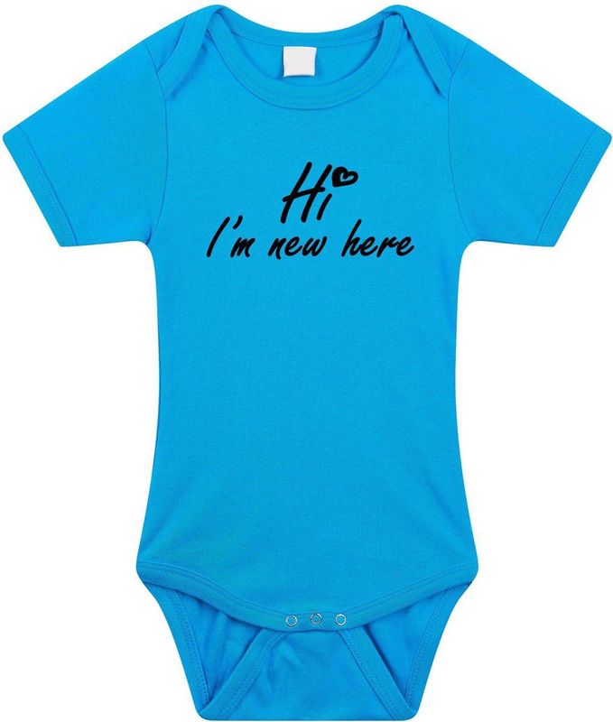Hi Im new here - Rompertje - Blauw - 100% Katoen