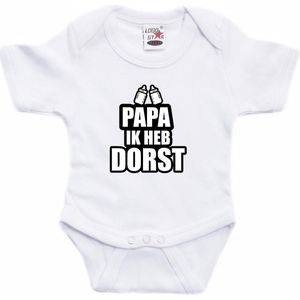Bellatio Decorations - Rompertje - Wit - 100% Katoen - Tekst: Papa Ik Heb Dorst
