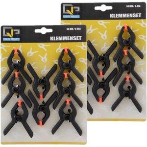 48x Hobby lijmklemmen/veerklemmen 5 cm - Hobby/klusbenodigdheden - Marktkraamklemmen 48x stuks