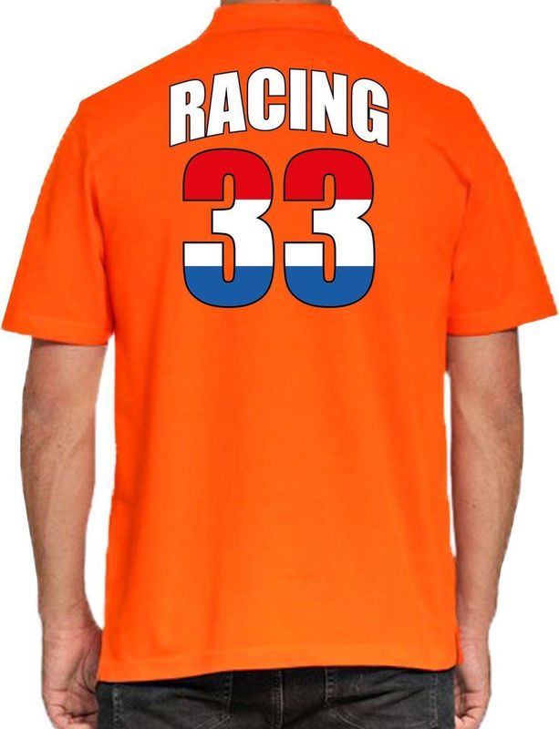 Oranje poloshirt Racing supporter race fan voor heren - race fan race supporter coureur supporter
