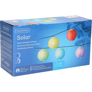 Solar lampion tuinverlichting/feestverlichting gekleurd 4.5m - Partyverlichting Lichtsnoeren
