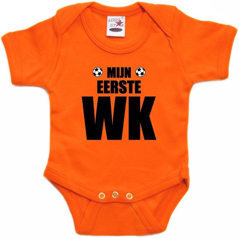 Oranje Fan Romper Voor Babys - Mijn Eerste WK - Holland / Nederland Supporter