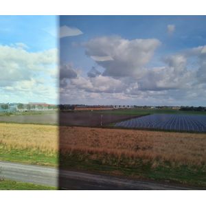Raamfolie zonwerend transparant/bruin x 2 meter zelfklevend Zonwerende glasfolie Anti inkijk/warmte folie