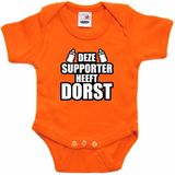 Oranje Fan Romper Voor Babys - Deze Supporter Heeft Dorst - Holland / Nederland Supporter