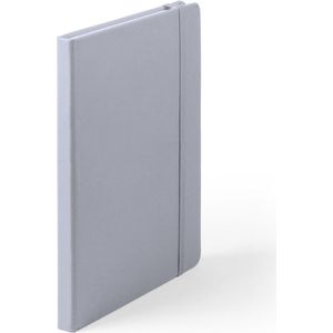 Luxe schriften/notitieboekje met elastiek - A5 - grijs - 100x blanco paginas - opschrijfboekjes