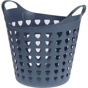 Flexibele wasmand - 26 liter - kunststof - blauw - D45 x H40 cm