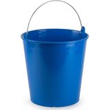 5x stuks blauwe schoonmaakemmer/huishoudemmer 15 liter 32 x 31 cm -Kunststof/plastic emmer met metalen hengsel