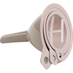 Trechters set taupe 3x-delig verschillende formaten - Keuken/camping artikelen - 6.5, 8 en 9.5 cm