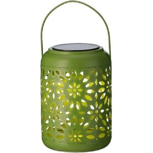 Solar lantaarn ijzer groen 17 cm - Lantaarns