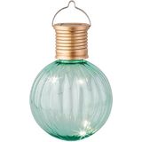 Lumineo Lampion solar verlichting - turquoise - 11 cm - LED