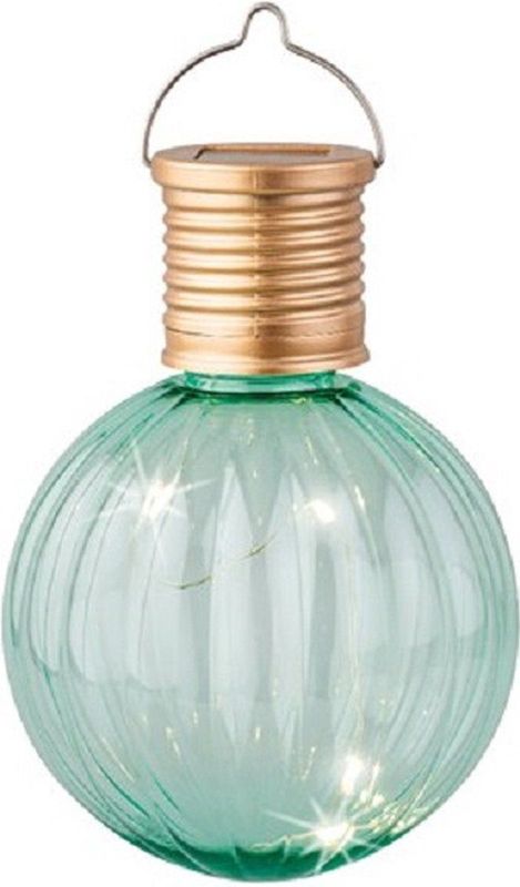 Lumineo Lampion solar verlichting - turquoise - 11 cm - LED