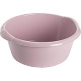 Kunststof plastic afwas teiltje/afwasbak rond 20 liter zacht roze - Diameter 47 cm x Hoogte 19 cm - Schoonmaak/huishouden