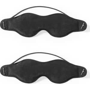 2x stuks verkoelend oogmasker zwart  - Slaapmaskers