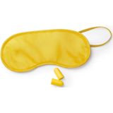 4x stuks slaapmasker geel met oordoppen - Verduisterend travel masker