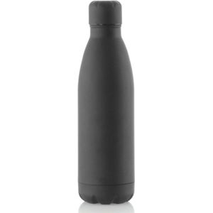 RVS waterfles/drinkfles zwart met schroefdop 790 ml - Drinkflessen