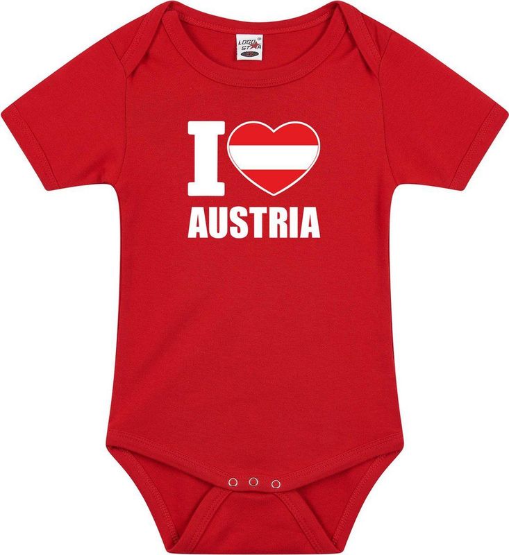 Bellatio Decorations - I love Austria - Rompertje - Rood - 56